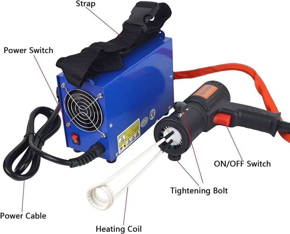Mophorn Kit De Chauffage Magnétique à Induction 1000W, Chauffage Manuel A Induction Pour Boulons Avec 10 Bobines Dinduction Decoincage Sans Flamme De Boulons Rouilles Et Decrous 85592157