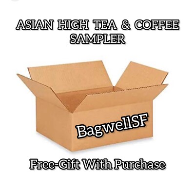 ASIAN HIGH TEA & COFFEE SAMPLER (VARIETY) IN A CHINESE TO-GO BOX... FREE GIFT WI