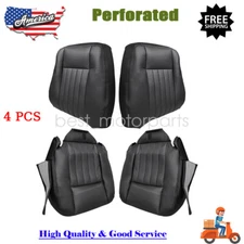 Driver Passenger Bottom Top PERF Leather Seat Cover Black For 03-06 Navigator