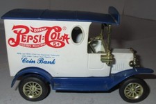 Pepsi Cola Coin Bank Golden Class NO KEY White Blue Truck Double Dot Replica #2