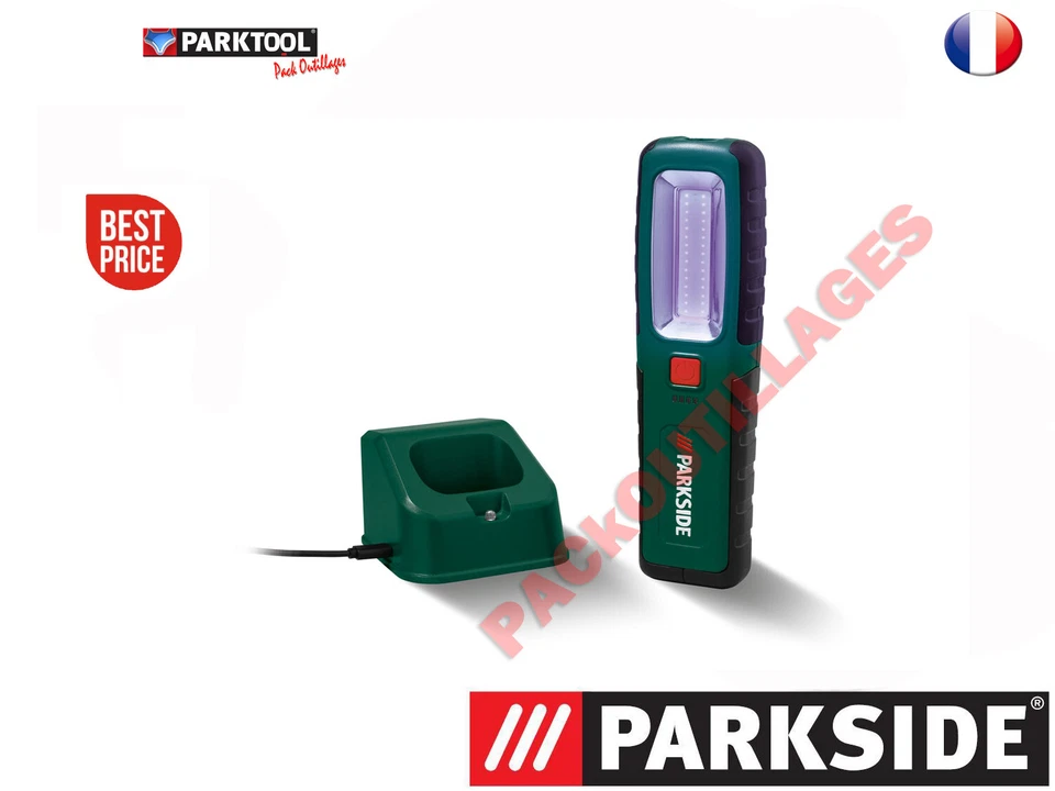 PARKSIDE® Lampe de travail à LED sans fil, max. 360 / 100 lm, 3,7 V Mode UV