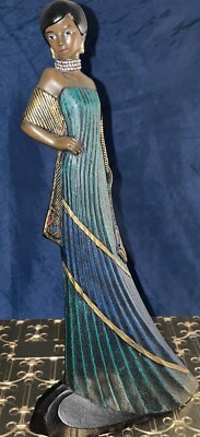 Enesco Mahogany ''Mystique'' Lady with Wrap Figurine 1997~10.25''