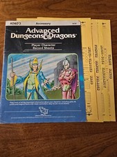 AD&D 1st Edition Player Character Record Shee...