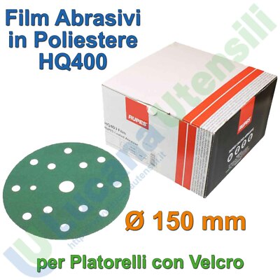 Schleifpapierscheiben Ø 150 mm Klett RUPES 100 Stück 15 Loch HQ400