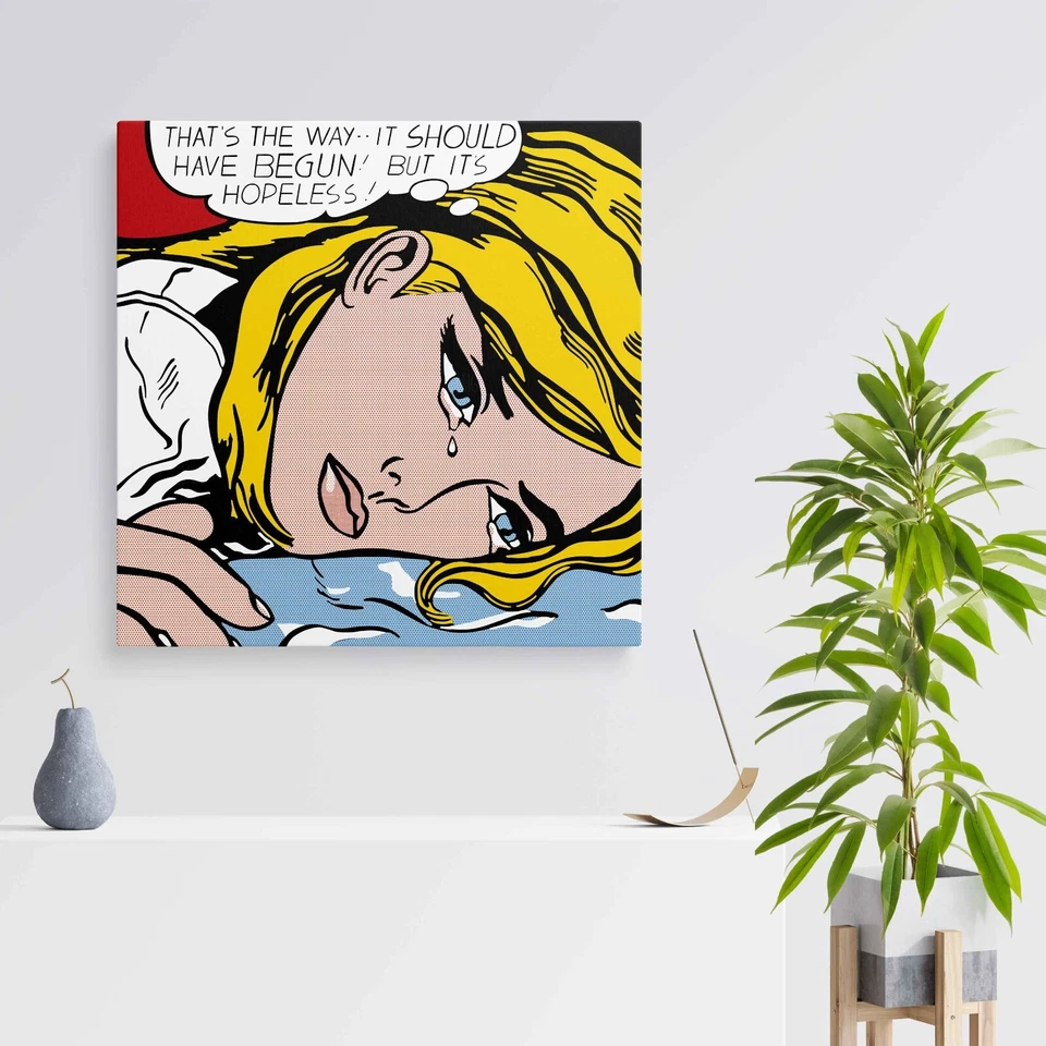 Roy Pop Art Hopeless Stretched Canvas Print Wall Deco Art More Sizes - Image 4 of 4