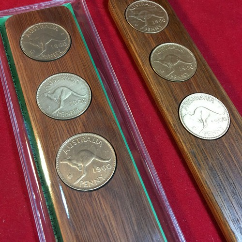 1930 Regalo de Cumpleaños Regalo Madera Dura Juego Dos Centavos Australianos ANZAC 2UP - Imagen 4 de 143