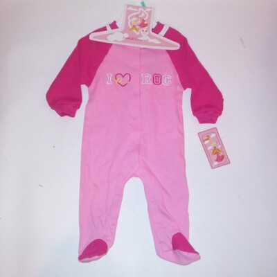 Rocawear Footie Bodysuit Jumpsuit Kids Infant Toddler Girls Heart Roc One Piece