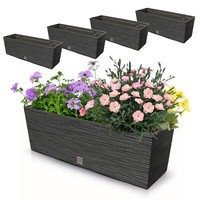 4X Blumenkasten MeißEl Balkonkasten Pflanzkasten Anthrazit 18L 58 Cm Einsatz 12L