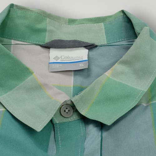 Camisa de manga corta Columbia XL abotonada 100 % algodón para hombre - Cuadros multicolor - Imagen 3 de 12