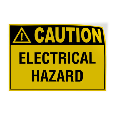 Horizontal Vinyl Stickers Caution Electrical Hazard Hazard Sign Hazard Labels