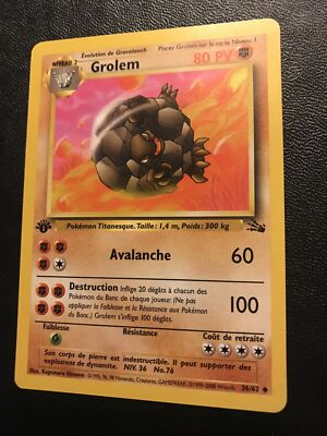 French Golem 36/62 NM 1st Edition Vintage Fossil Pokemon. Tracked Shipping! 