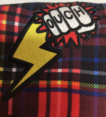 DISNEY Cruella De Vil Full Size Red Plaid Backpack Patches  display picture 1