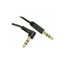 Image of Right Angle 3.5MM Aux Auxilliary cord male to Male Stereo Audio cable-Black