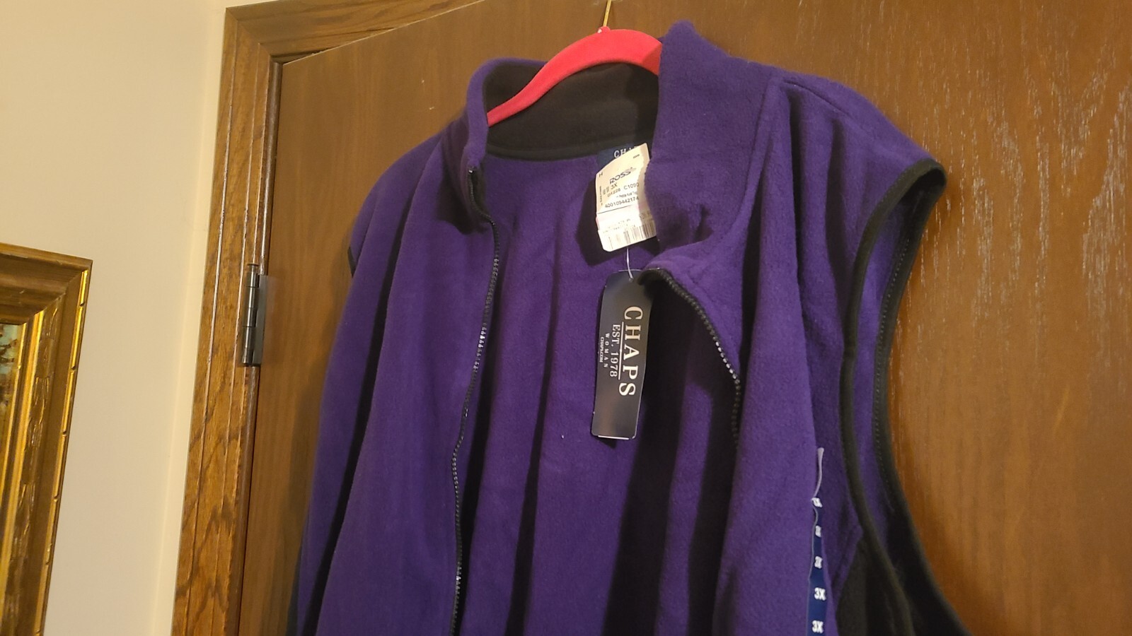 Plus Size CHAPS Purple Fleece Vest Size 3X eBay