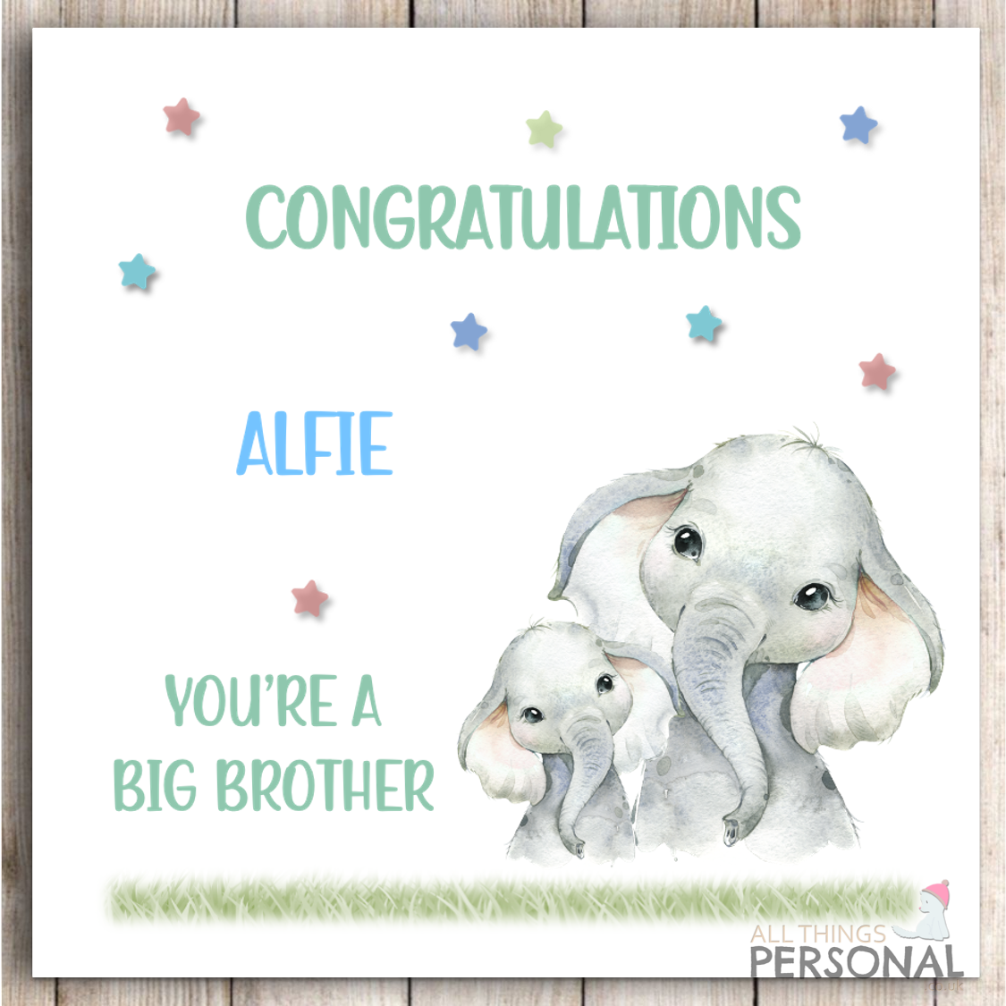 Personalised Congratulations on Becoming A Big Brother You're A Big Brother Card