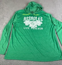 Assholes*s Live Forever Hoodie Sweatshirt Mens XXL Lightweight Pullover Sweater