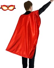 D.Q.Z Adults Superhero Cape and Mask, Men Women Super Hero Costumes, Halloween V