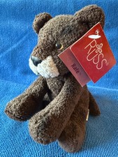 vtg Russ Berrie Luv Pets Rafe 5  Cat Plush Brown Panther Bean Bag Toy NOS w/tags