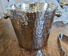 Aulica Glace Hammered ice bucket with tongs