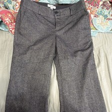 Banana Republic Women  s Dress Pants Gray Flat Front Button Closure Regular