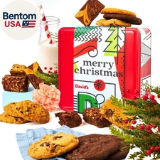 Merry Christmas Cookies and Brownies Gift Basket - Fresh Baked Assorted Cookies