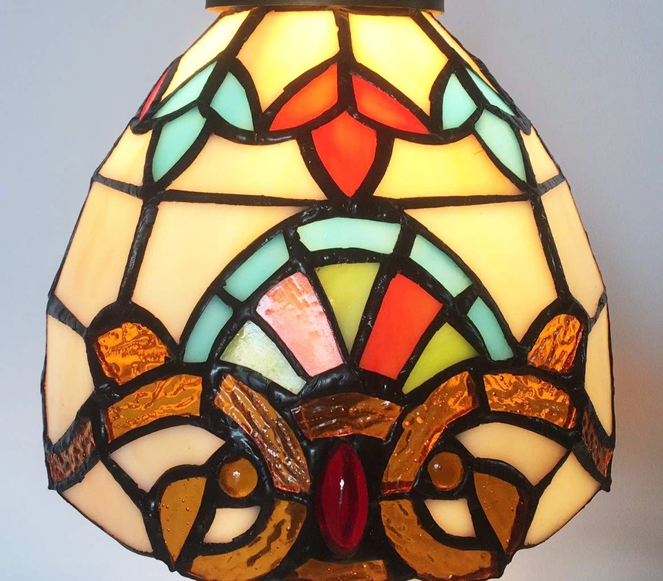 Lámparas Tiffany HMJ8038 Pantalla de vidrio de colores Luz de cuentas Lámpara de mesa Lámpara de araña Du... Foto 3 de 4