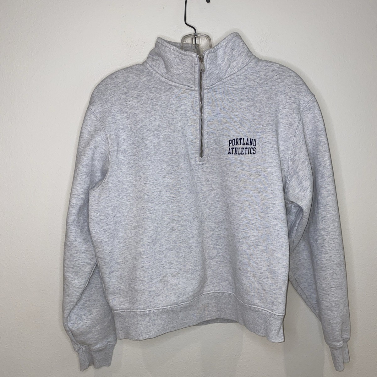 John Galt Embroidered Half Zip Brandy Melville John Galt Gray