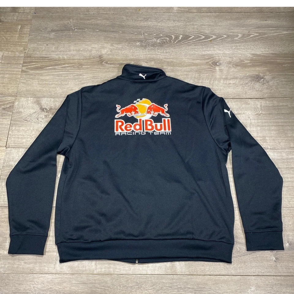 Red Bull Racing Team Jacket Mens XL Black Puma Formula 1 F1 Full Zip Track Coat - Image 4 of 4