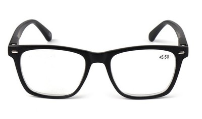 Extra starke schwarze Lesebrille +4,5 bis +7,0 Lesebrille mit hoher Vergrößerung DX116