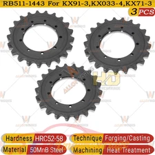 3x 9 Holes 21 Teeth Gear Drive Sprocket Fits Kubota KX91-3,KX033-4,KX71-3