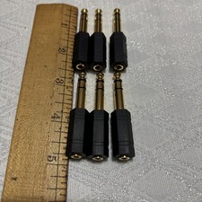 Lot 6 Gold Stereo 6.35mm male plug to Hex Head 3.5mm Jack Female Audio Adapter