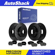 Front Rear Drilled Slotted Brake Rotors Ceramic Pads for Dodge Charger V6