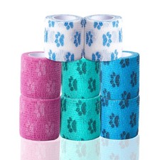 Self-Adhesive Vet Bandage Wrap, First Aid Tape for Dogs, Horses Wound Paw Car...