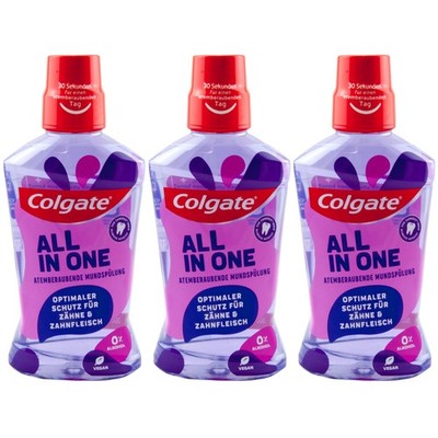 Colgate Mundspülung ALL IN ONE 3 x 500ml 0% Alkohol Zahnfleischschutz vegan