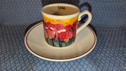 Mocca "Furhapter Tirol" Floral Espresso Cup & Saucer - Made in England - Eveline - Picture 1 of 7