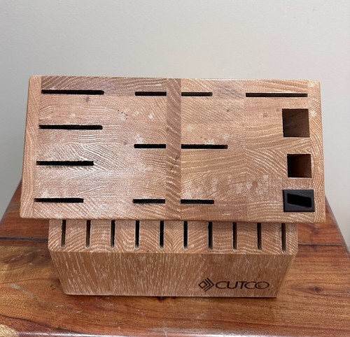 Cutco Signature 24 Slot Oak Solid Wood Knife Block Made in USA