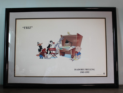Warner Bros Looney Tunes Isadore Freleng 1995 ''Friz'' Framed Tribute Print 31x22