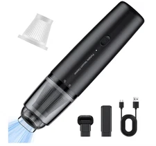 Cordless Car Vacuum 13000Pa Mini Handheld w Dual Modes & USB-C – Black