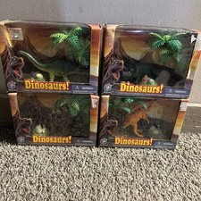 Dinosaurs Set Triceratops Parasaurolophus Stegosaurus and Brontosaurus Read