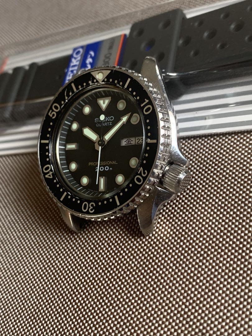 SEIKO PROFESSIONAL 200ダイバーズウォッチ6458-6020 SEIKO Diver 6458 6020 Quartz Pro 200m Watch 37mm Case 17cm