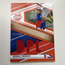 2020 Panini Elite Extra Edition Hendry Mendez DPL Material Orange /199 Rookie