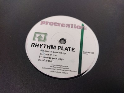 Rhythm Plate Neutral Solution EP 12'' Single Ltd Ed Rare NM Rush On Me Blue Fluid