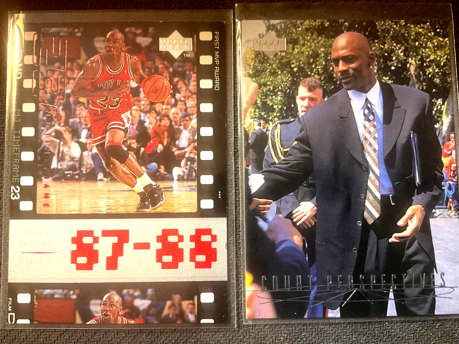 2 1997-98 MICHAEL JORDAN Upper Deck  #18 & Court Perspectives #165 Chicago Bulls