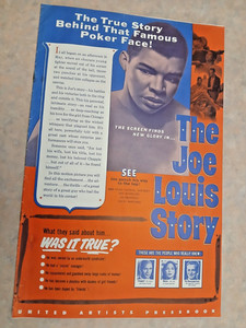 SCARCE NICE 1953  THE JOE LOUIS STORY -BOXING PRESSBOOK.-  SPORTS TRUE STORY