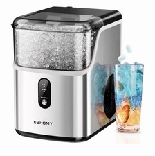 EUHOMY Nugget Ice Maker Countertop, Ready in 7 Mins, 34Lbs/24H Pebble Ice Maker