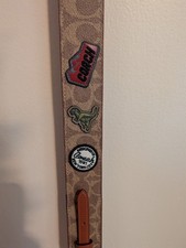 coach handbag strap in signature canvas with ...