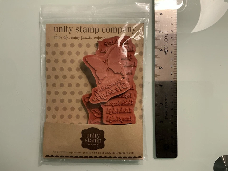Unity Stamp Company “Courage is my Strength” IPK-168 Rubber Cling Set (Used) - Image 3 of 3