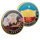 Gold USA 250th Anniversary Coin Eagle American Revolution White House 1776-2026