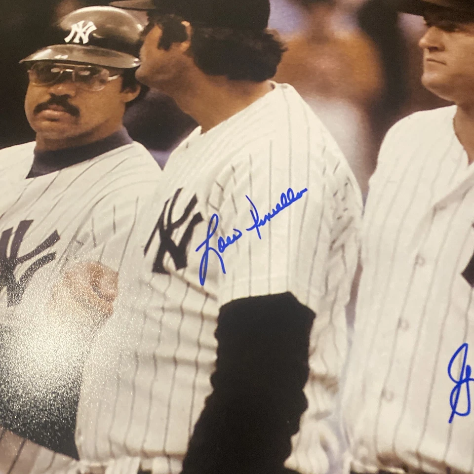Yankees 16x20 Photo Lou Piniella, Graig Nettles, Chris Chambliss Auto 16x20 JSA - Image 2 of 4