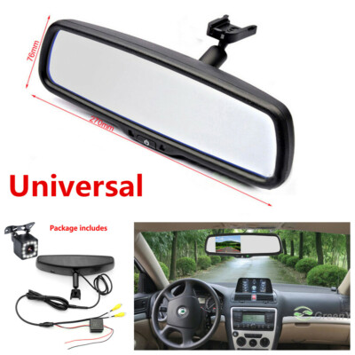 4.3'' Auto Dimming 12V Car Rear View Mirror Monitor+12LED HD Rear View Camera Kit